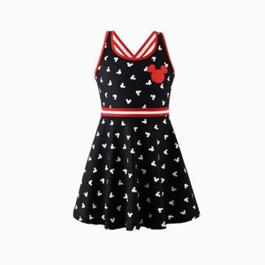 PatPat Black and Red Mickey Kids Dress - Girls 2T